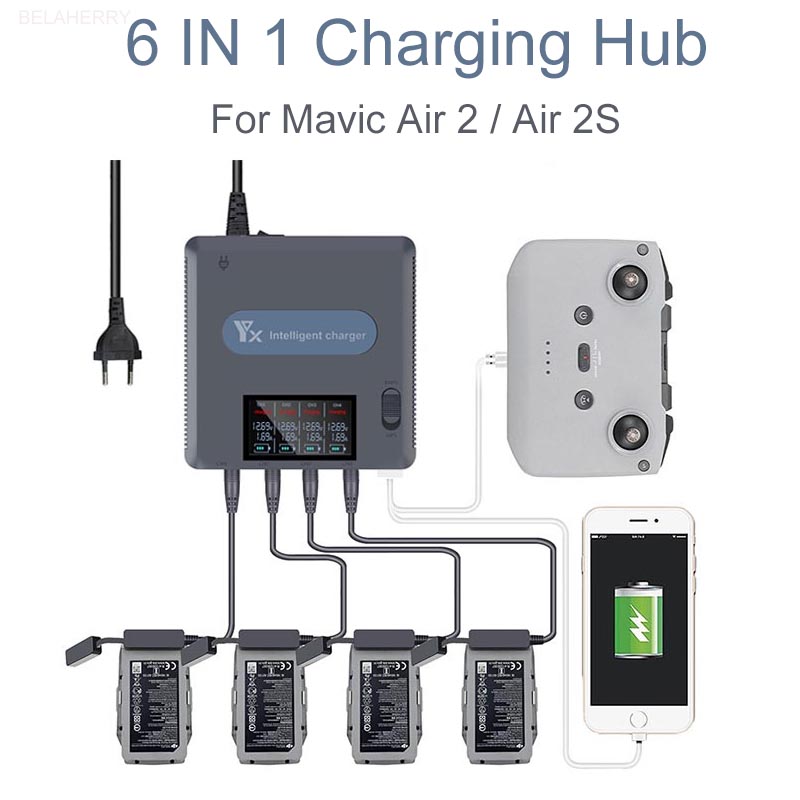 Drone Charging Hub - 6 Trong 1 Màn Hình Hiển